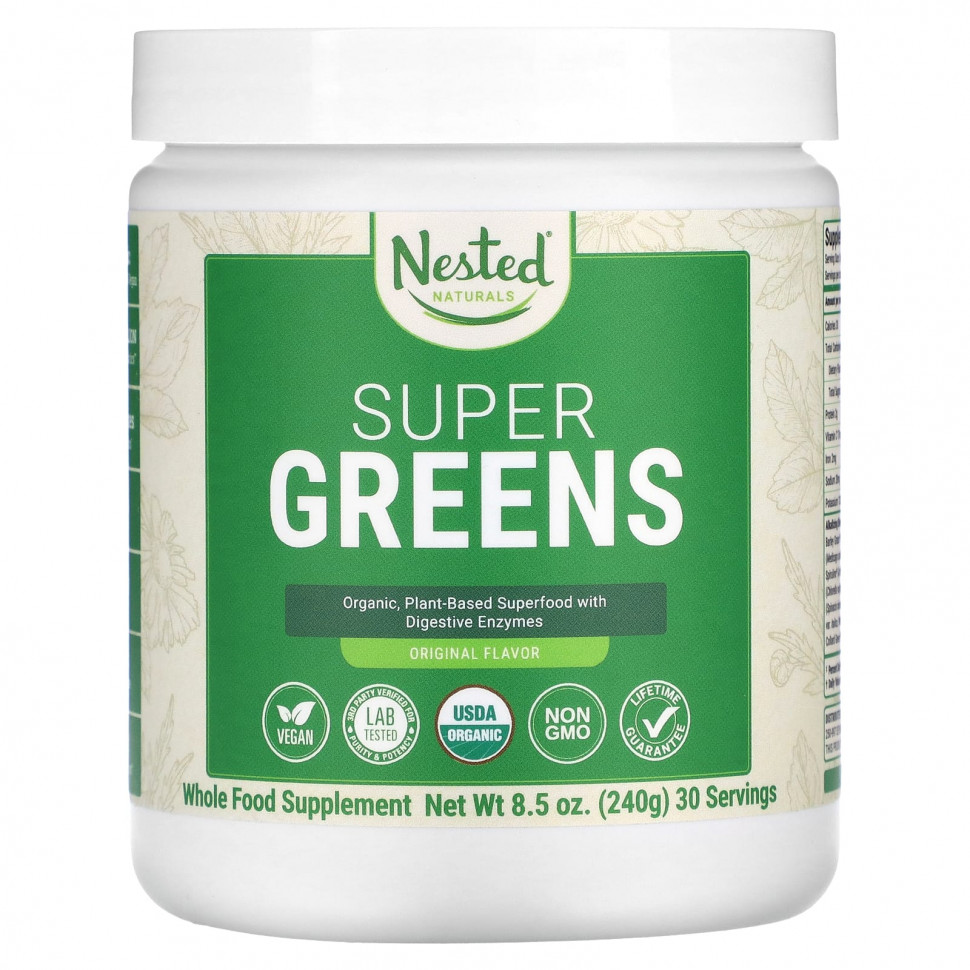  Nested Naturals, Super Greens,  , 240  (8,5 )  Iherb ()