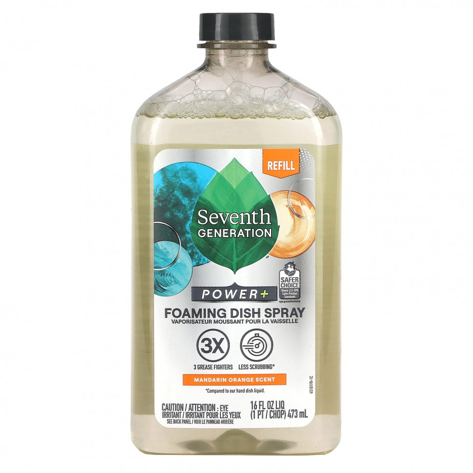 Seventh Generation, Power + Foaming Dish Spray, Refill, , 473  (16 . )    , -, 