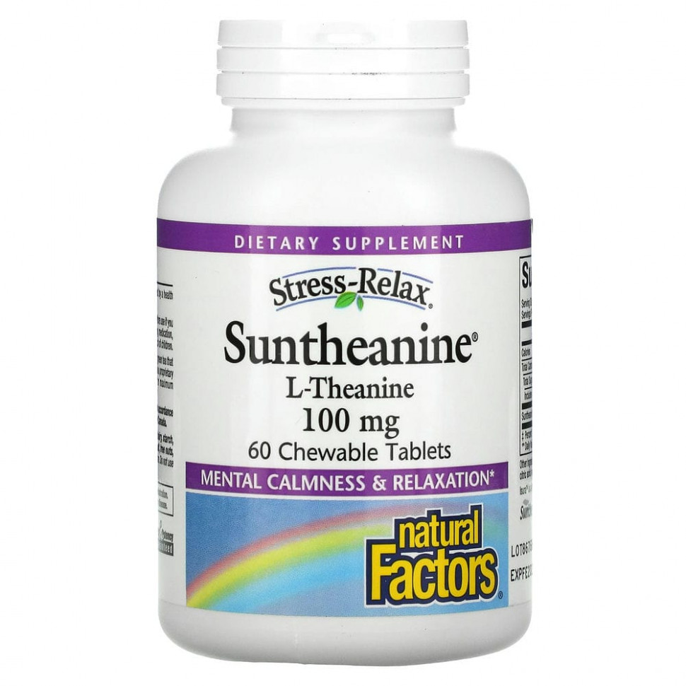 Natural Factors, Stress-Relax, Suntheanine, L-, 100 , 60      , -, 