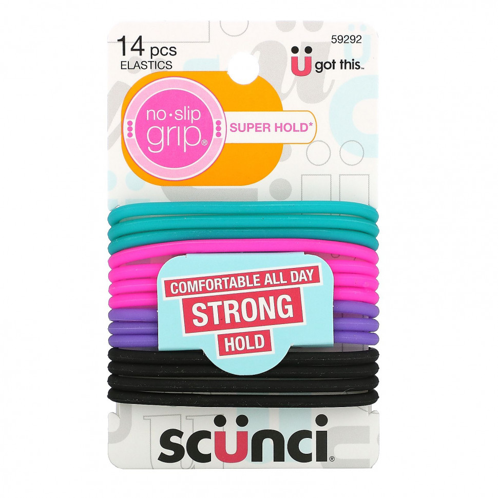 Scunci,     Everyday & Active, No Slip Grip, 14     , -, 