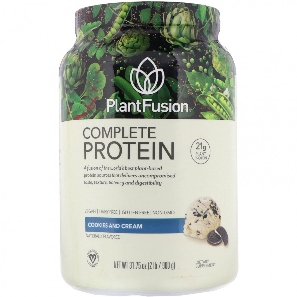 PlantFusion, Complete Plant Protein, Cookies and Cream, 2 lb (900 g)    , -, 