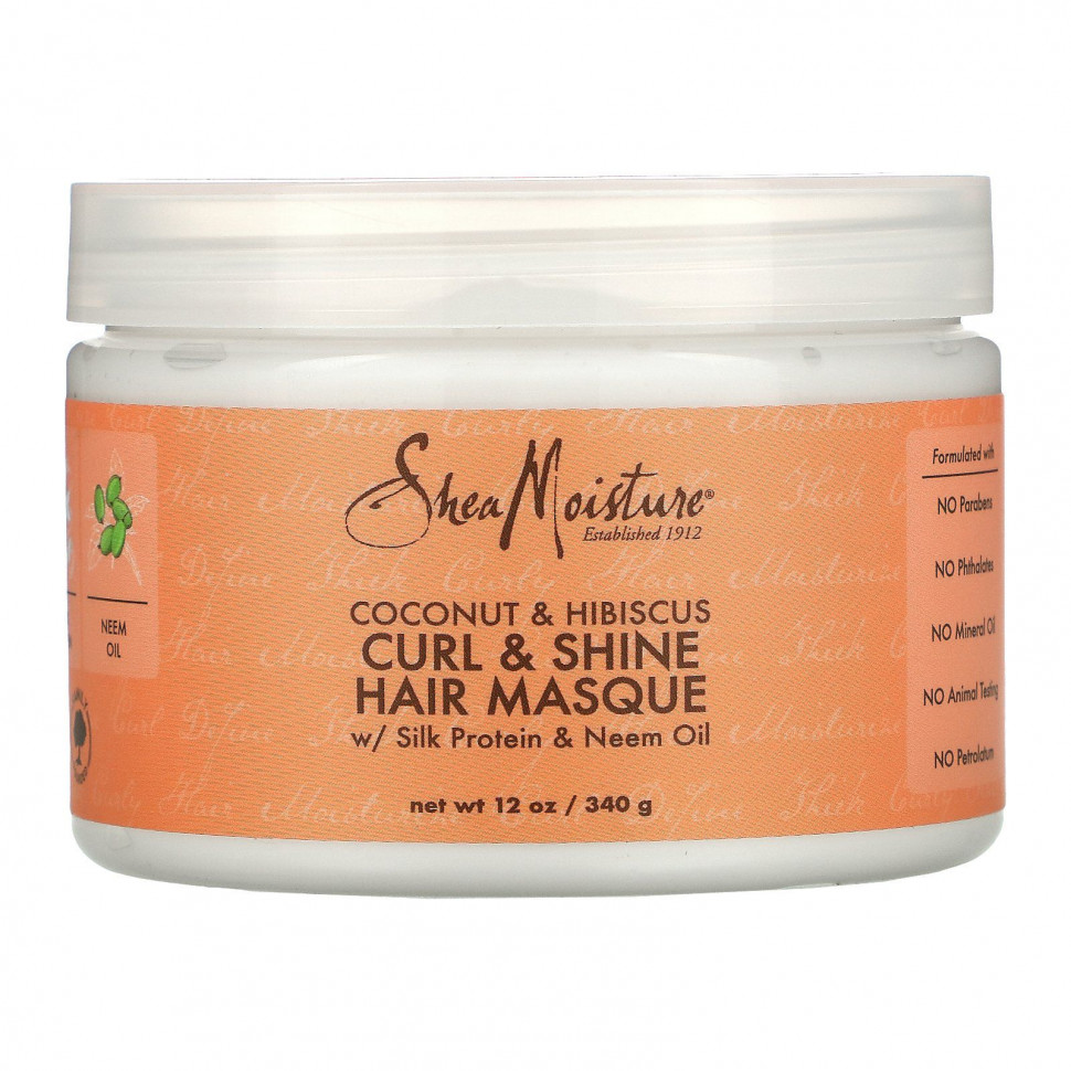 SheaMoisture, Curl & Shine Hair Masque, Coconut & Hibiscus, 12 oz (340 g)    , -, 