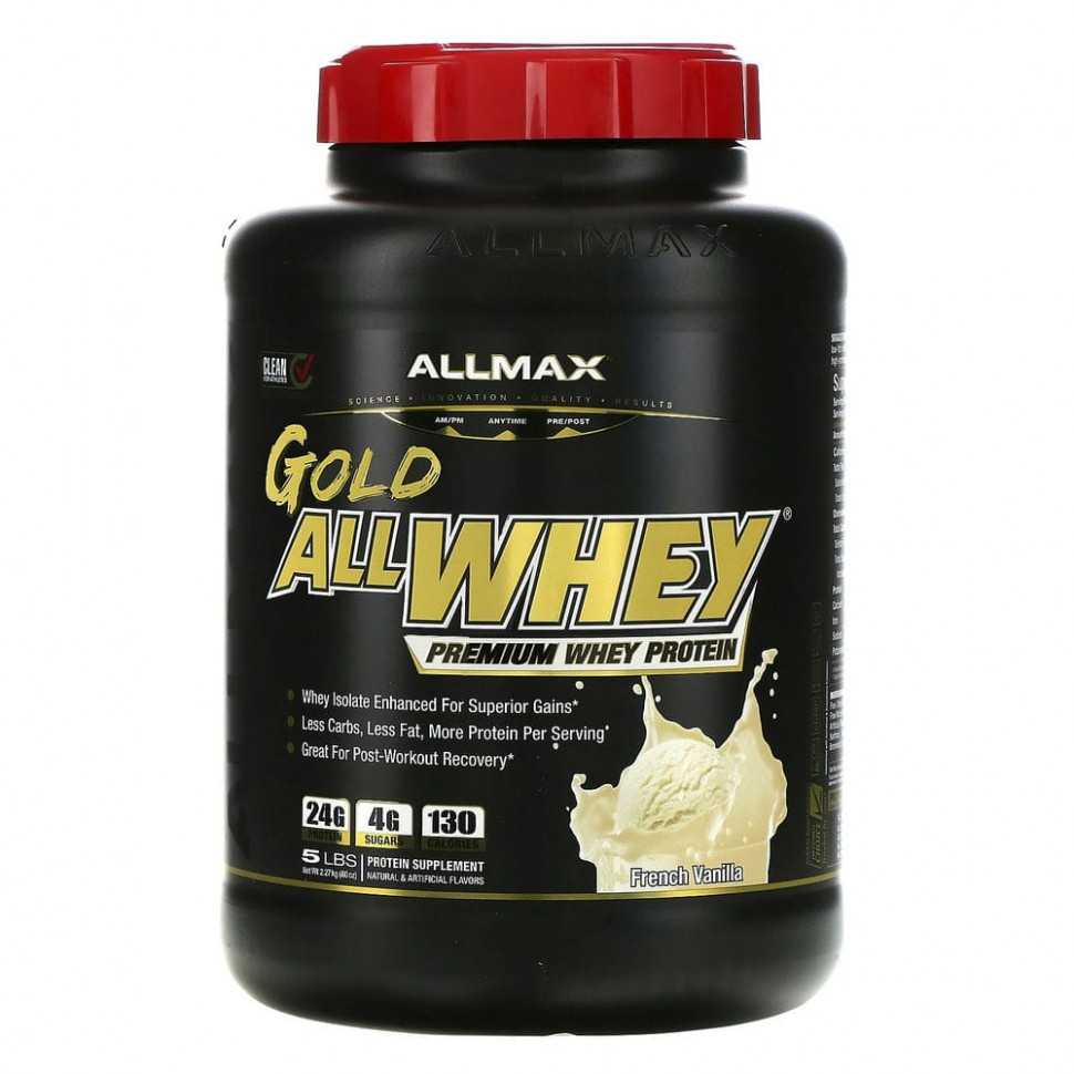 ���������� ALLMAX Nutrition, AllWhey Gold, 100% ������������ ������� + ������ ������������� �������� ������������ ��������, ����������� ������, 2,27 �� (5 ������)  Iherb (������)