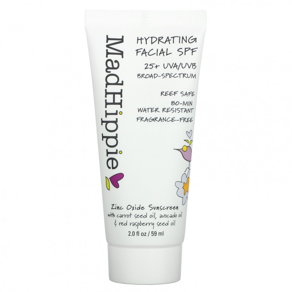 Mad Hippie, Hydrating Facial SPF 25+, Fragrance Free, 2 fl oz (59 ml)    , -, 