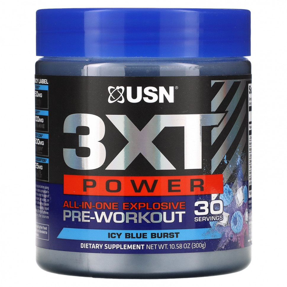 USN North America, Inc., All-in-One Explosive Pre-Workout, Icy Blue Burst, 300  (10,58 )    , -, 