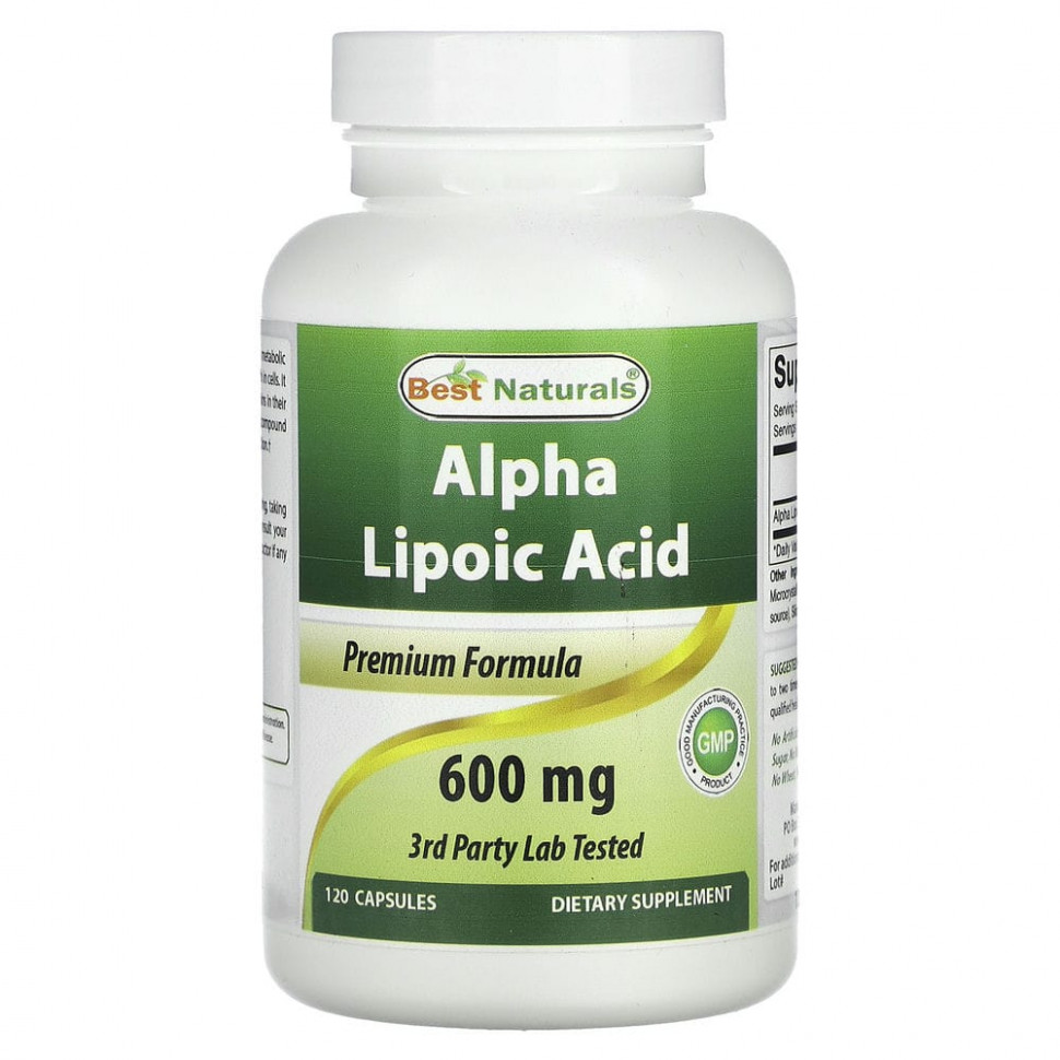 Best Naturals, Alpha Lipoic Acid, 600 mg, 120 Capsules    , -, 