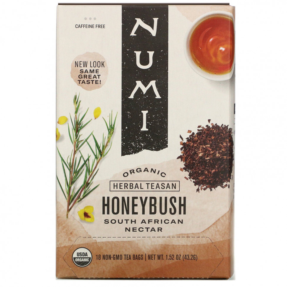 Numi Tea, Organic Herbal Teasan, Honeybush,  , 18  , 43,2  (1,52 )    , -, 