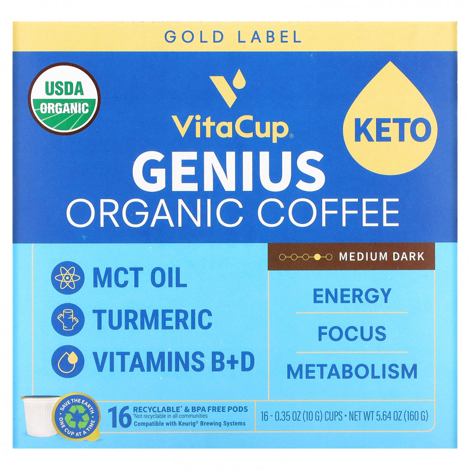 VitaCup, Organic,  Genius,  , 16   10  (0,35 )    , -, 