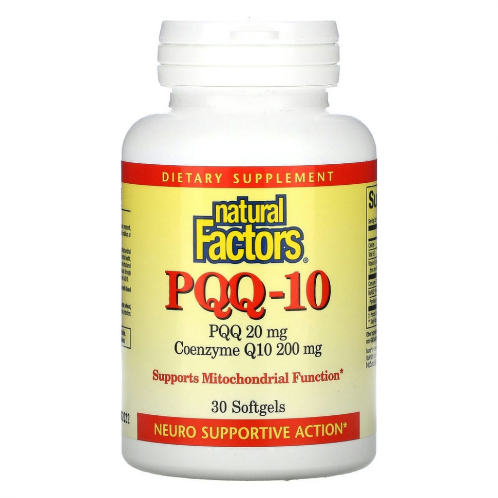 Natural Factors, PQQ-10, PQQ 20 ,  Q10 200 , 30     , -, 