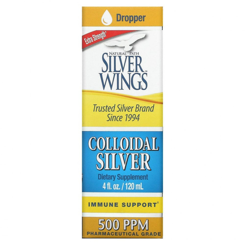 Natural Path Silver Wings, Colloidal Silver, Extra Strength, 500 /, 120  (4  )    , -, 