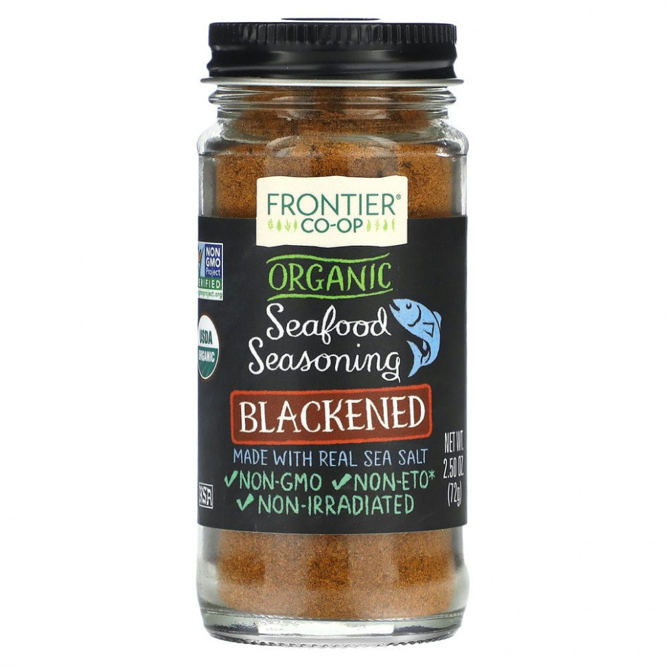 Frontier Co-op, Organic Seafood Seasoning, Blackened, 2.5 oz (72 g)    , -, 