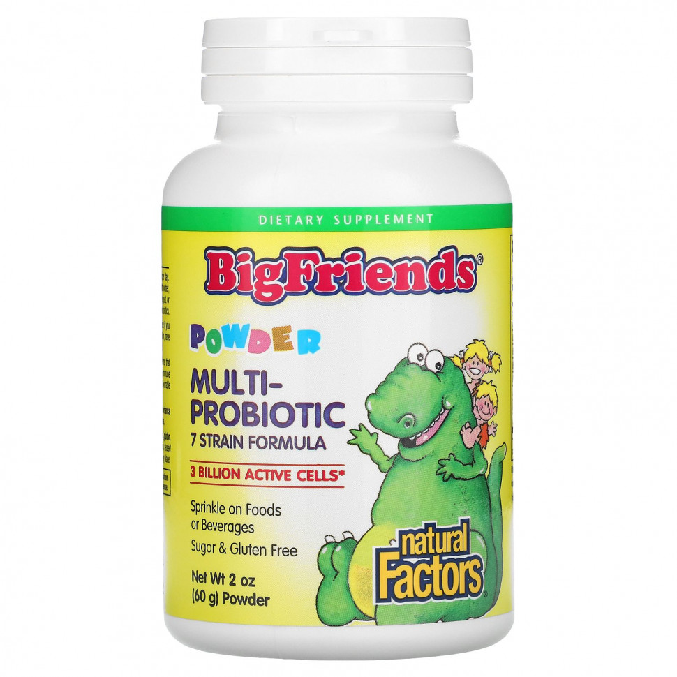 Natural Factors, BigFriends, Multi-Probiotic Powder, 3 Billion , 2 oz (60 g)    , -, 