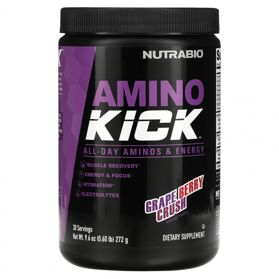 Nutrabio Labs, Amino Kick, Grape Berry Crush, 272  (0,6 )    , -, 