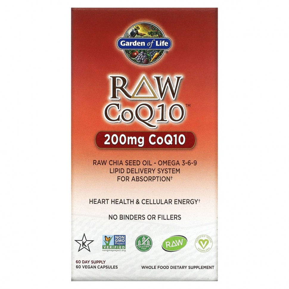 Garden of Life, RAW CoQ10, 200 , 60      , -, 