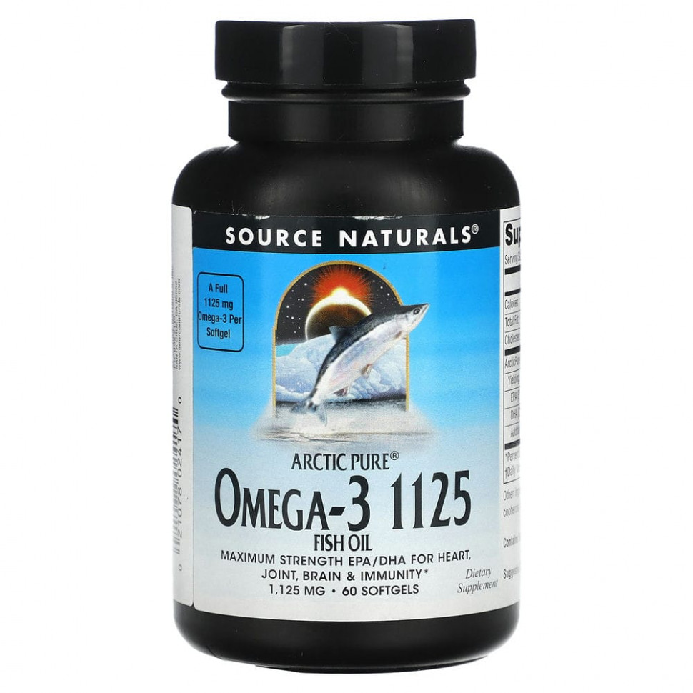  Source Naturals, Arctic Pure, Omega-3 Fish Oil, 1,125 mg, 60 Softgels  Iherb ()