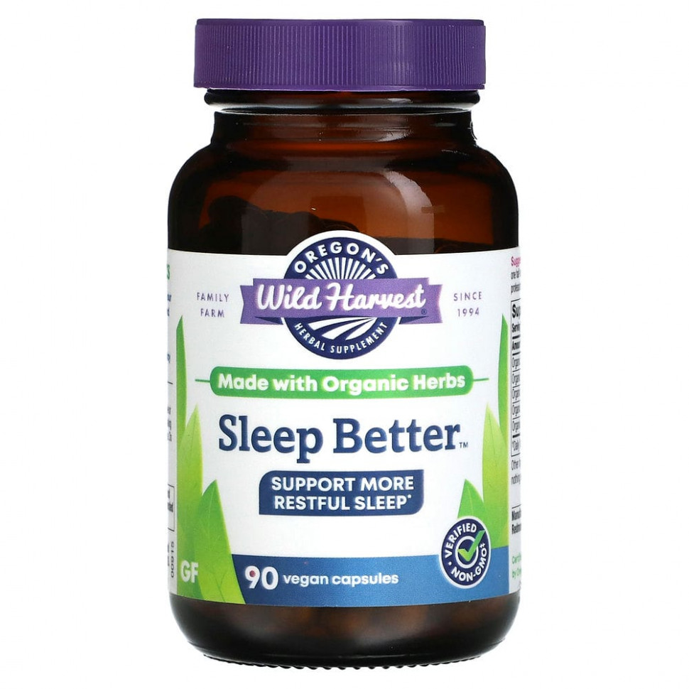  Oregon's Wild Harvest, Sleep Better, 90 Non-GMO Vegetarian Capsules  Iherb ()