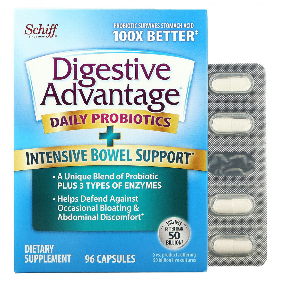 ���������� Schiff, Digestive Advantage, ��������� ��� ����������� ����������, ����������� ��������� ������� ���������, 96 ������  Iherb (������)