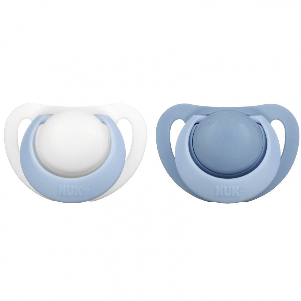 NUK, Orthodontic Pacifier, 0-2 Months, Blue, 2 Pack    , -, 