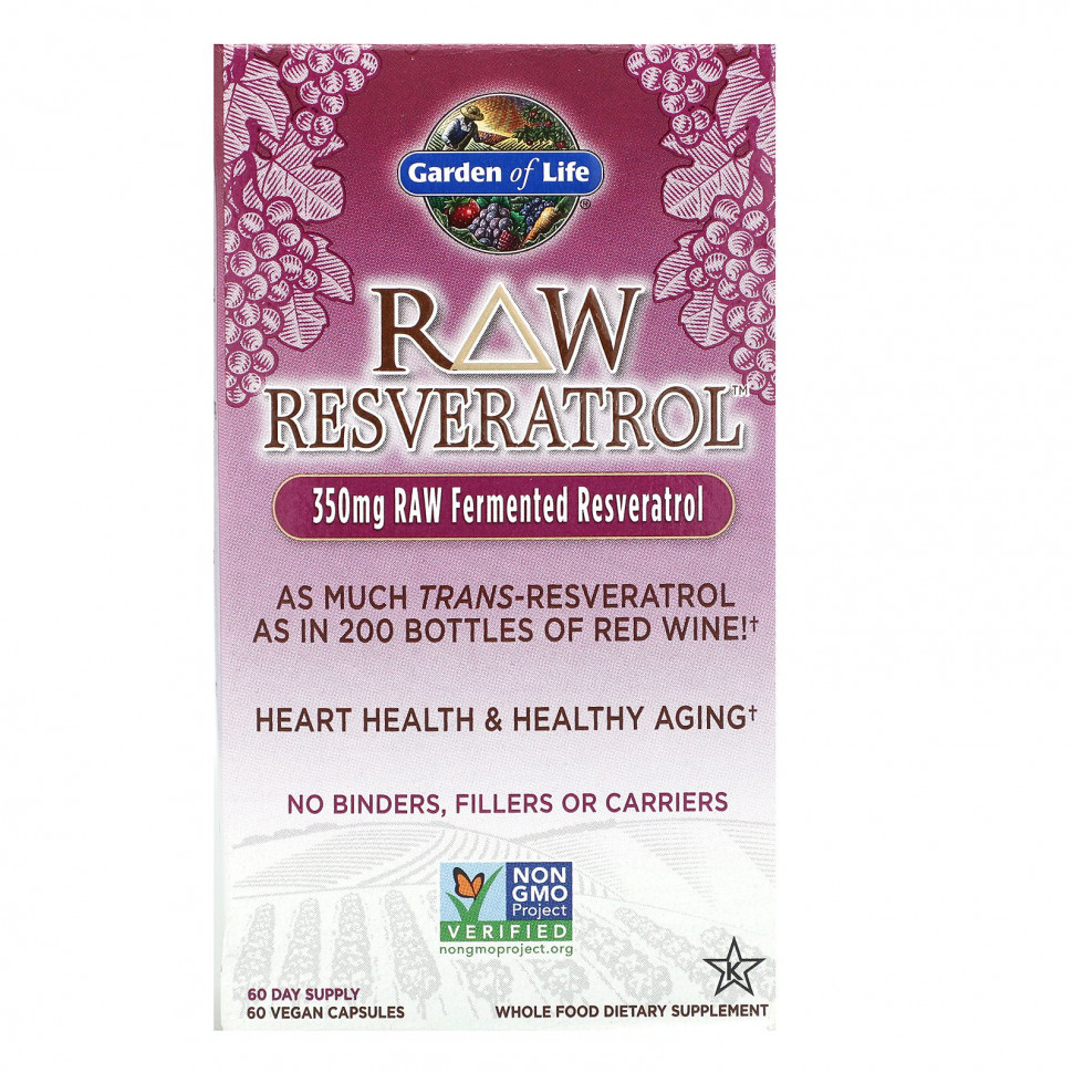 Garden of Life, RAW Resveratrol, 350 , 60      , -, 