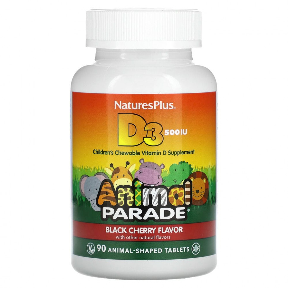 NaturesPlus, Source of Life, Animal Parade,  D3,    , 500 , 90        , -, 