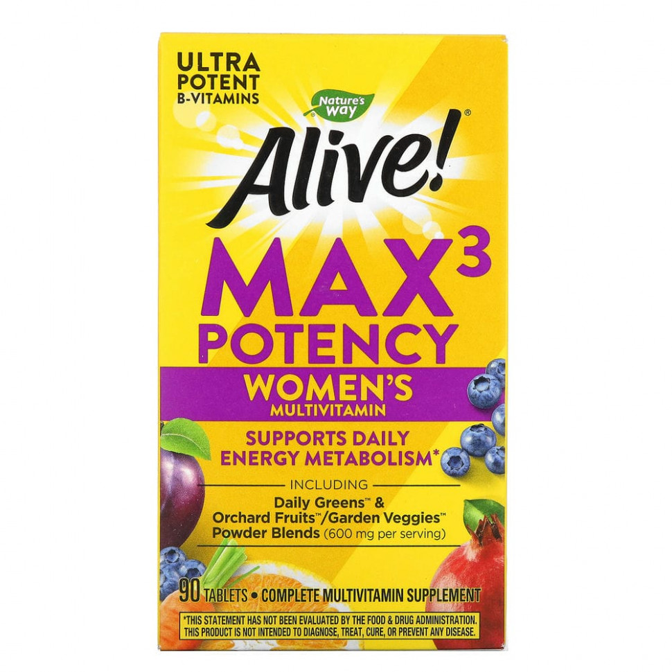 Nature's Way, Alive! Max3 Potency,   , 90     , -, 