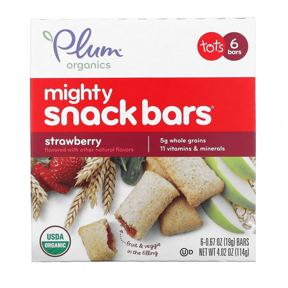 ���������� Plum Organics, Mighty Snack Bars, ��� �������, ���������� ����, 6 ���������� �� 19 � (0,67 �����)  Iherb (������)