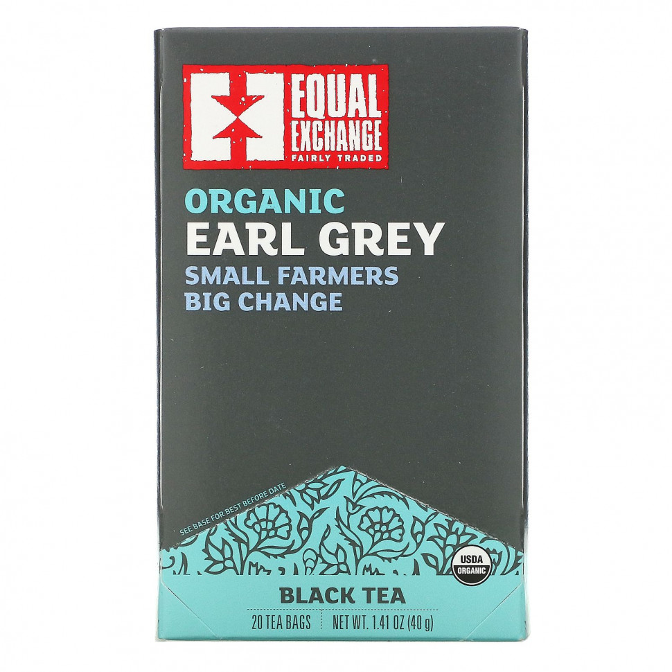 Equal Exchange, Organic Earl Grey, Black Tea, 20 Tea Bags, 1.41 oz ( 40 g)    , -, 