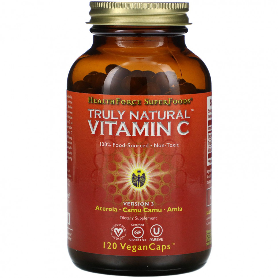 HealthForce Superfoods,  C Truly Natural, 120  VeganCaps    , -, 