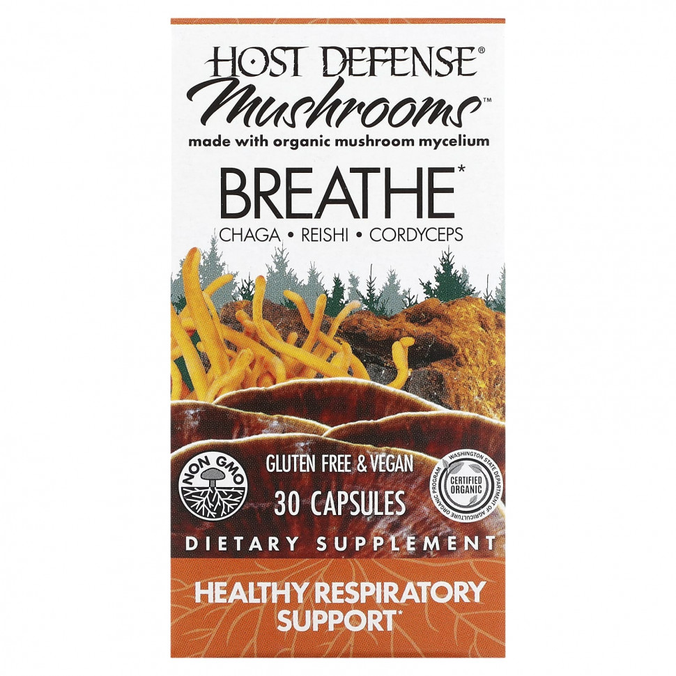 Fungi Perfecti Host Defense, Host Defense Mushrooms, Breath,  , 30     , -, 