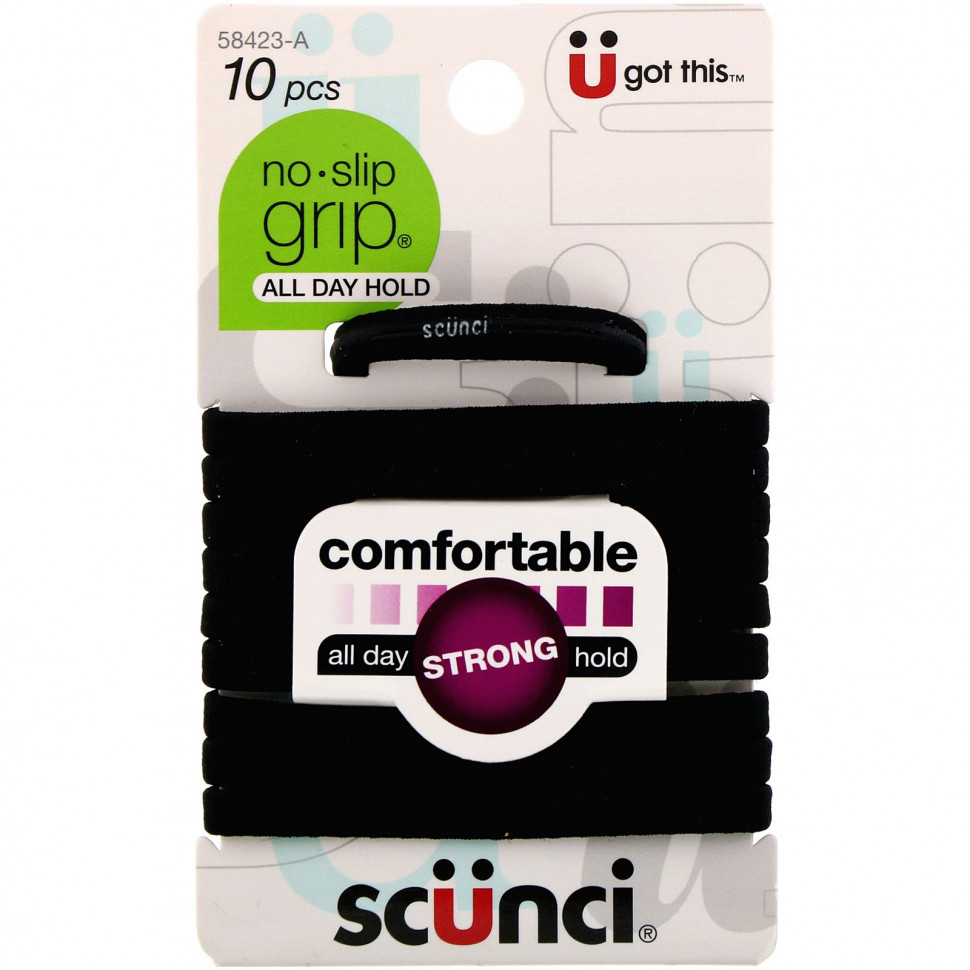 Scunci,    No Slip Grip, ,     , , 10     , -, 