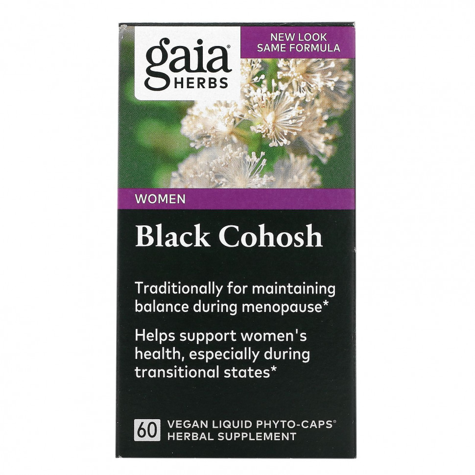 Gaia Herbs, Single Herbs, Black Cohosh, 60 Vegan Liquid Phyto-Caps    , -, 