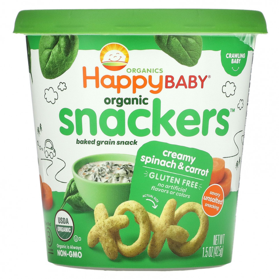 ���������� Happy Family Organics, Organic Snackers, ��������� ������ � �������, 42,5 � (1,5 �����)  Iherb (������)