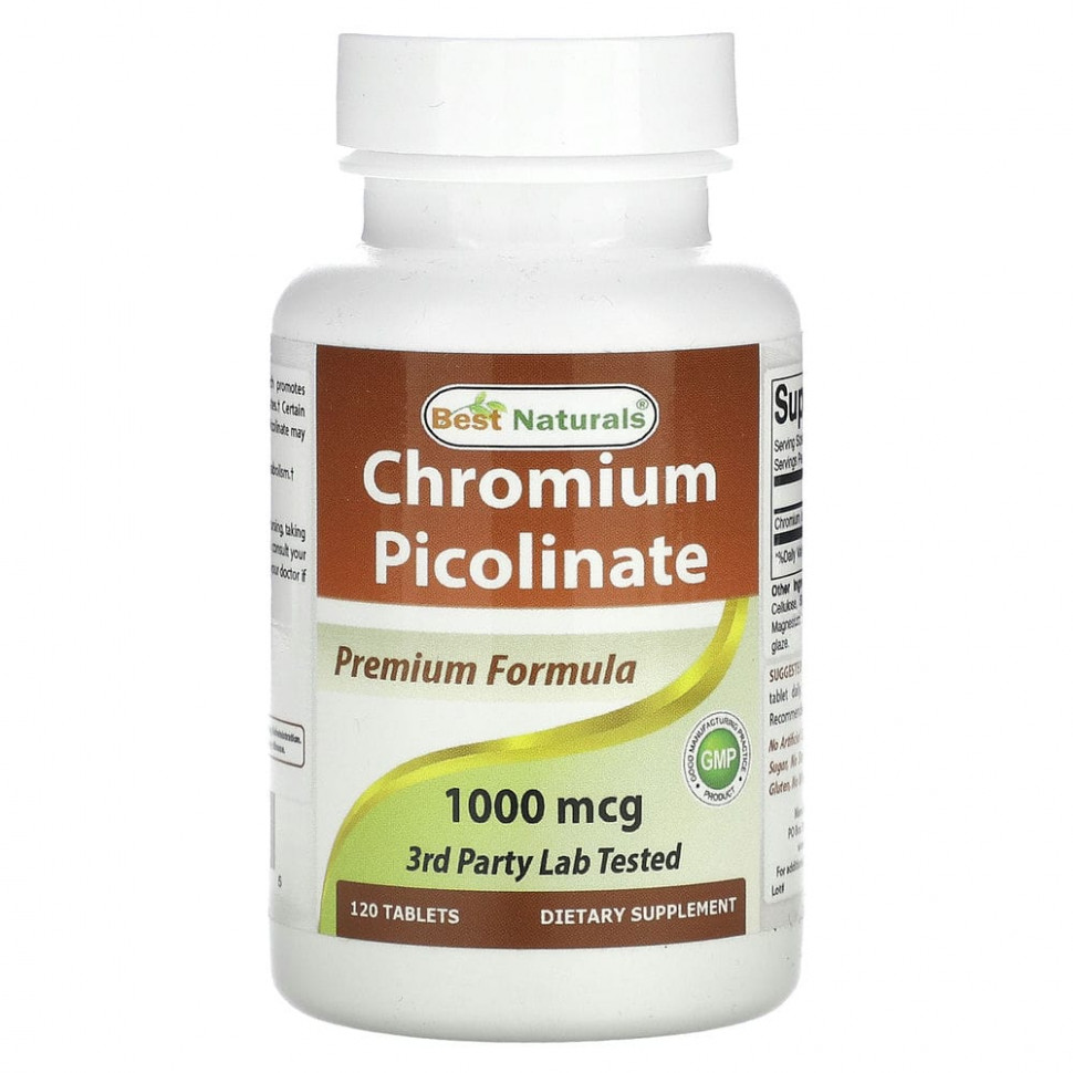 Best Naturals, Chromium Picolinate, 1000 mcg , 120 Tablets    , -, 