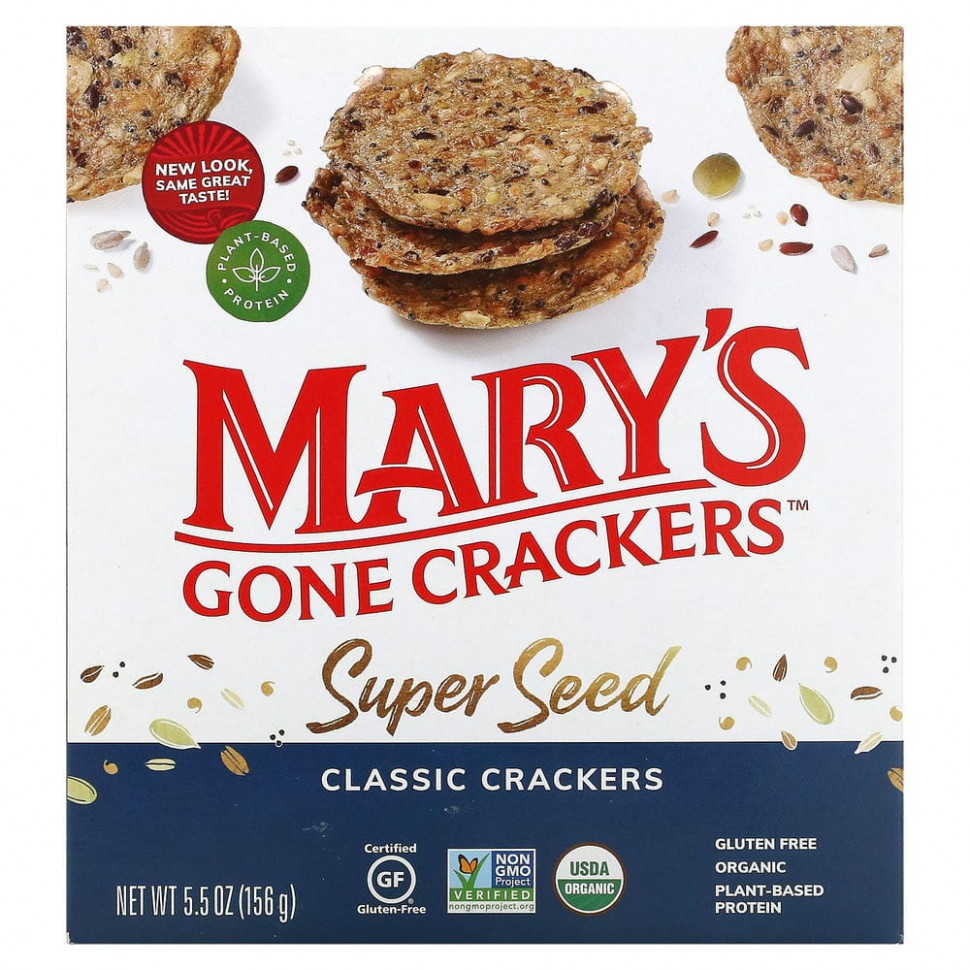 ���������� Mary's Gone Crackers, Super Seed, �������� �������, ������������ ����, 156 � (5,5 �����)  Iherb (������)