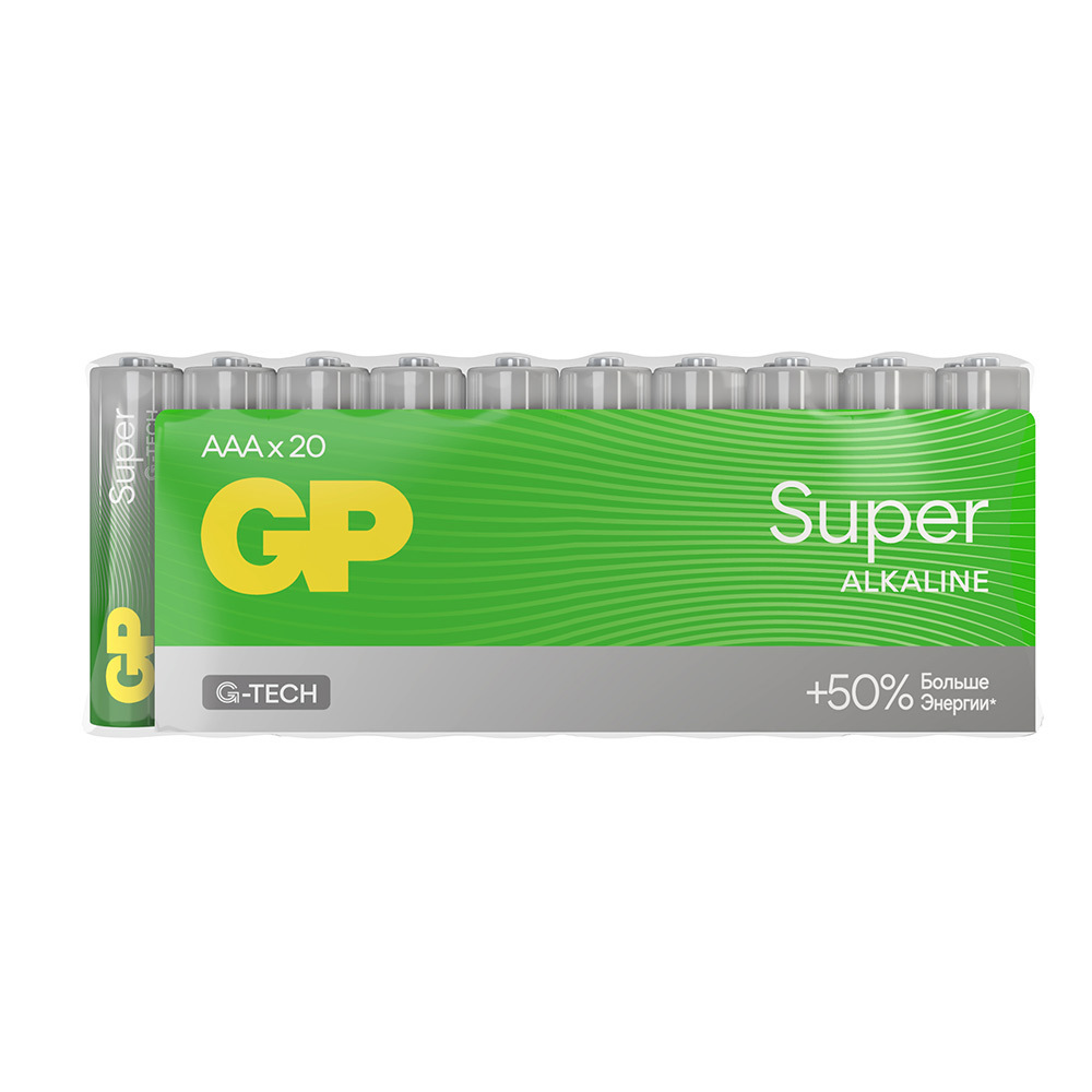 ���������� ��������� GP Batteries Super ������� AAA ������������ LR03 1,5 � (20 ��.) (GP 24AA21-2CRSWC20)  