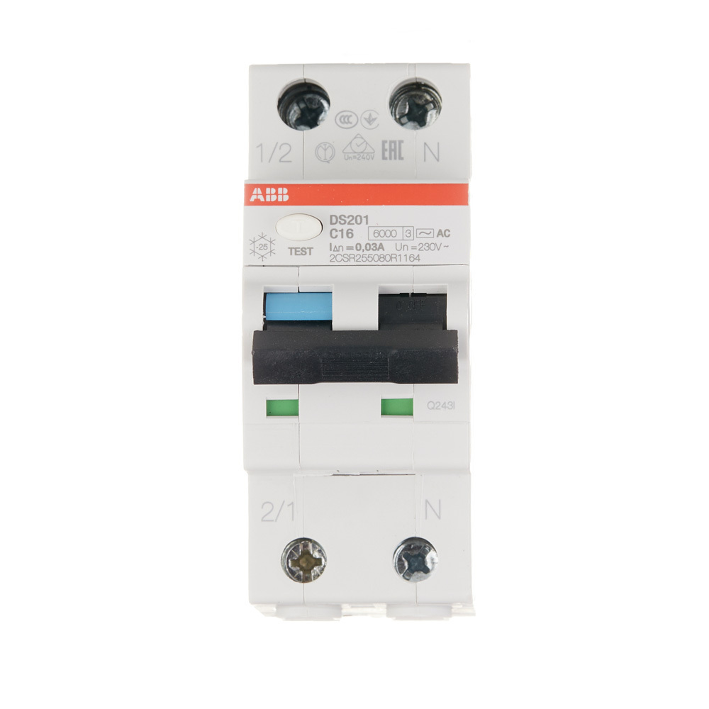 ���������� ������� ���������������� ABB DS201 16� 1P+N ��� AC 30 �� 6 �� (2CSR255080R1164)  