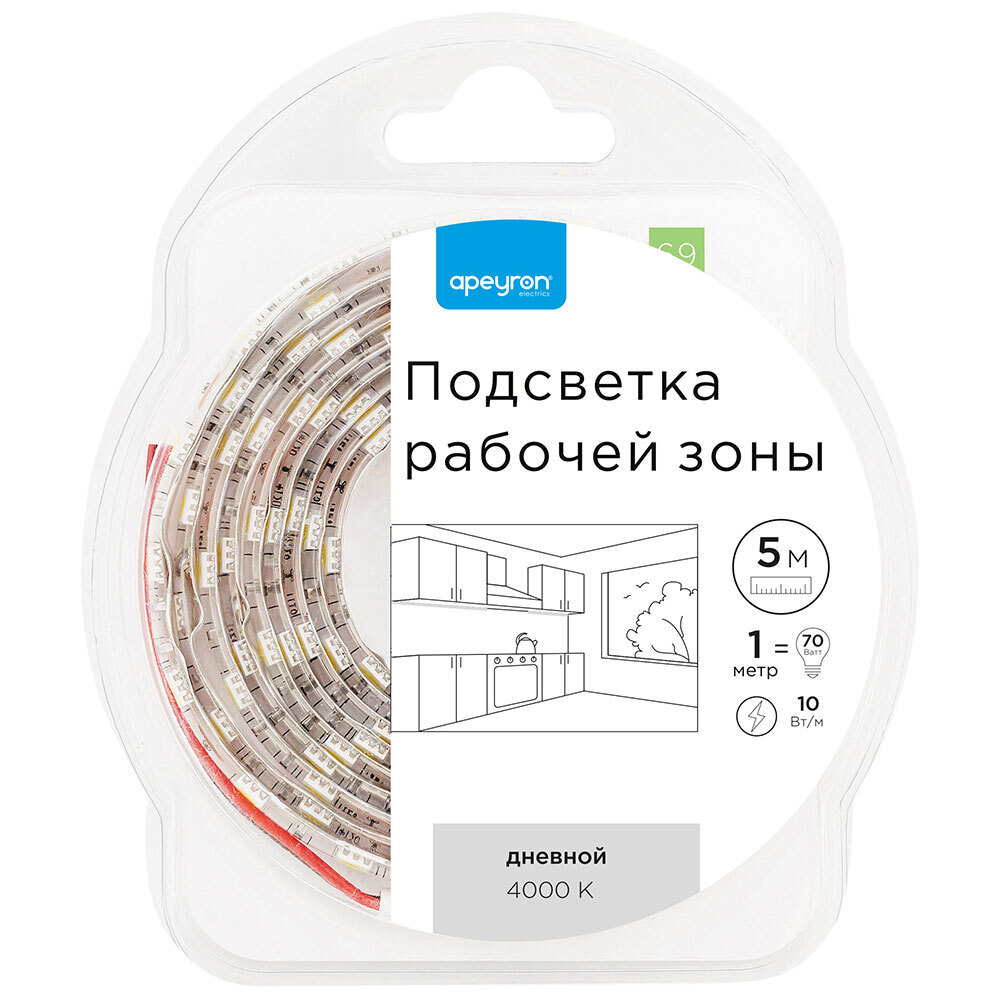 ���������� ����� ������������ SMD 5050 4000� 12 � 10 ��/� 5 � IP20 Apeyron (69��)  