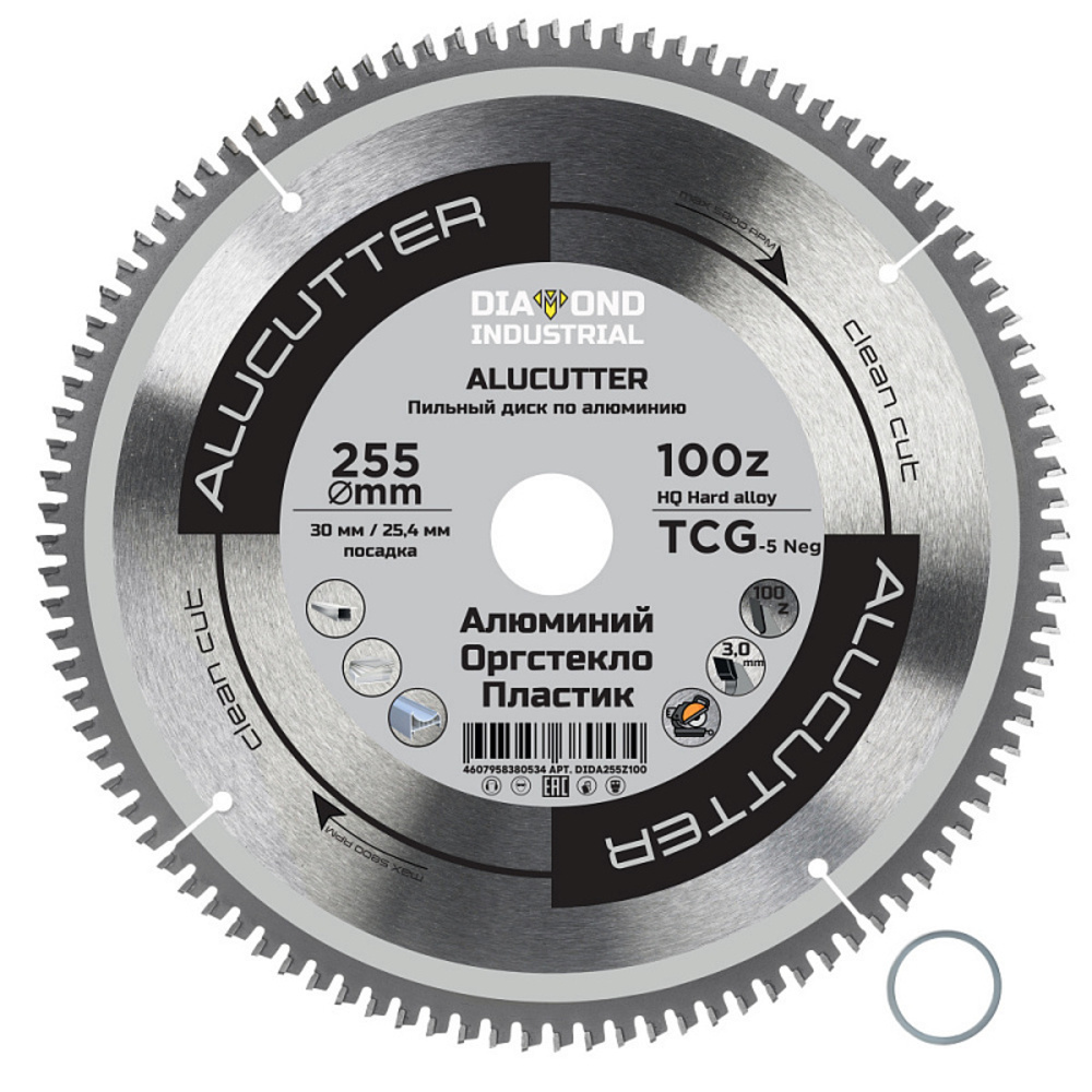 ���������� ���� ������� �� �������� Diamond Industrial AluCutter 255�30�3,1 �� 100 ������ (DIDA255Z100)  