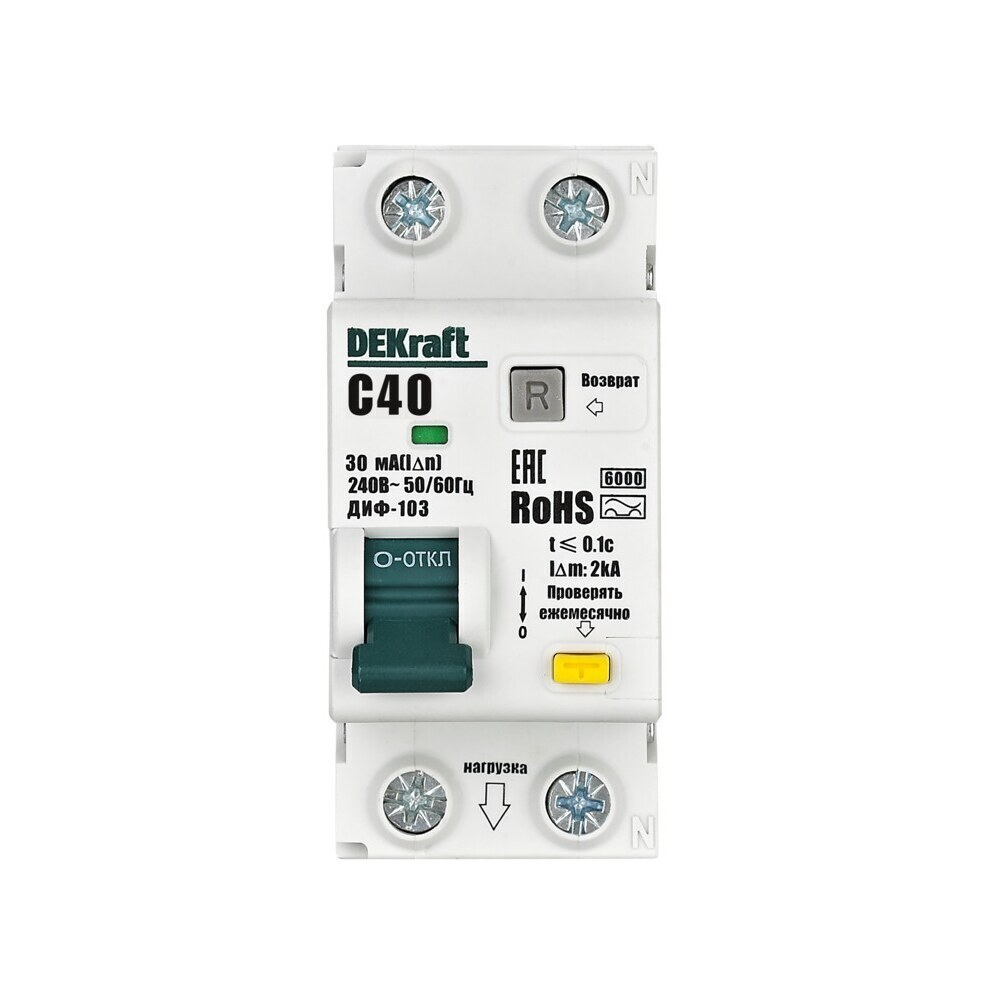 ���������� ������� ���������������� Dekraft ���-103 40� 1P+N ��� AC 30 �� 6 �� (16315DEK)  