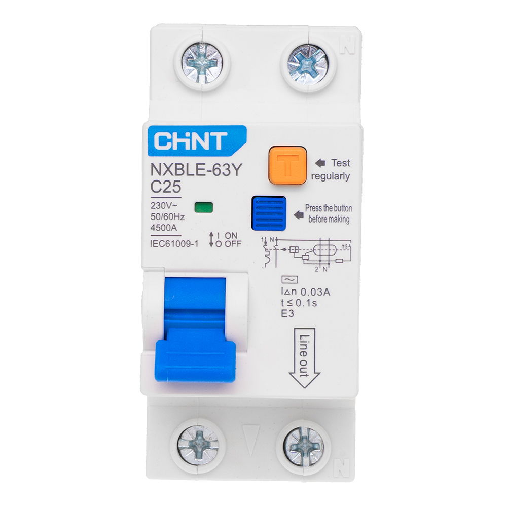 ���������� ������� ���������������� Chint NXBLE-63Y 25� 1P+N ��� AC 30 �� 4,5 �� ���������� (105544)  