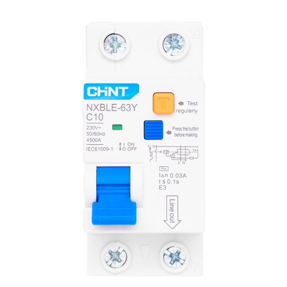 ���������� ������� ���������������� Chint NXBLE-63Y 10� 1P+N ��� AC 30 �� 4,5 �� ���������� (105541)  