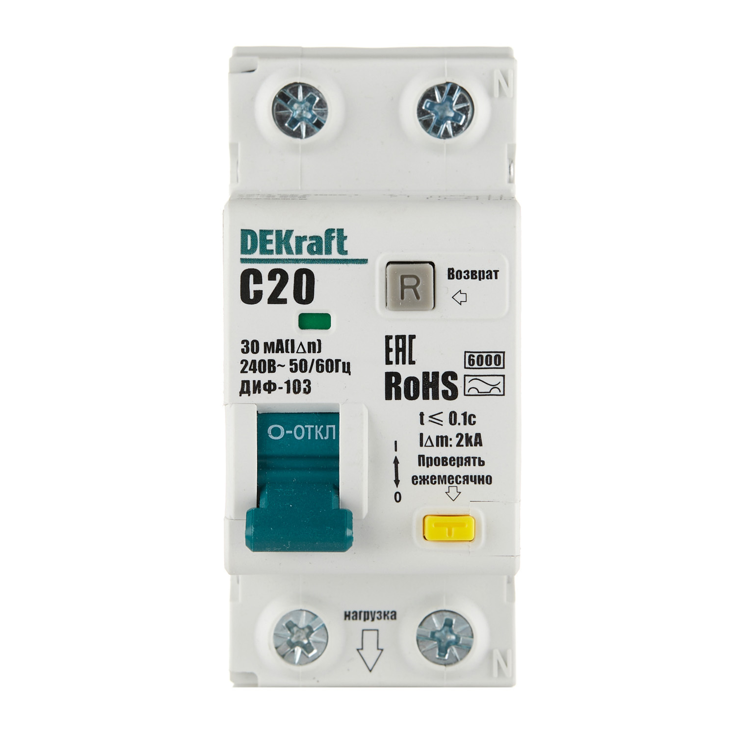 ���������� ������� ���������������� Dekraft ���-103 20� 1P+N ��� A 30 �� 6 �� (16348DEK)  