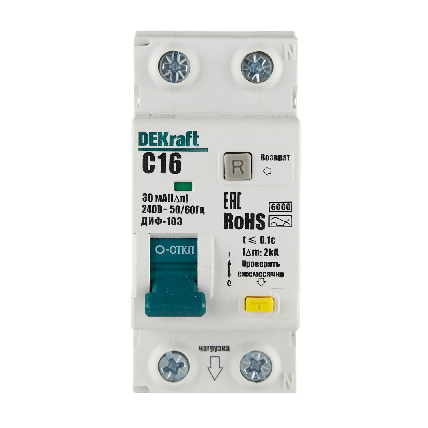 ���������� ������� ���������������� Dekraft ���-103 16� 1P+N ��� A 30 �� 6 �� (16347DEK)  