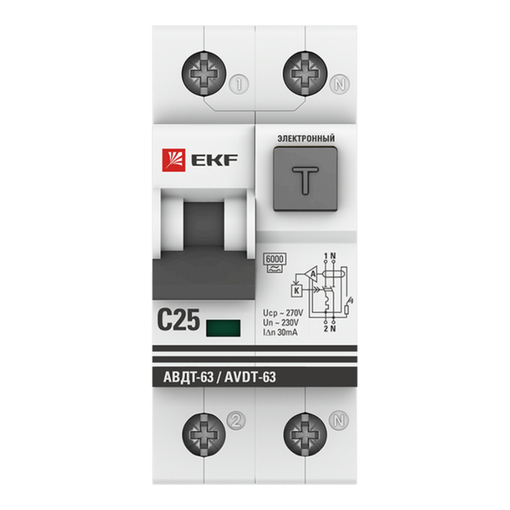 ���������� ������� ���������������� EKF PROxima ����-63N 25� 1P+N ��� A 30 �� 6 �� (D63N26EA25C30)  