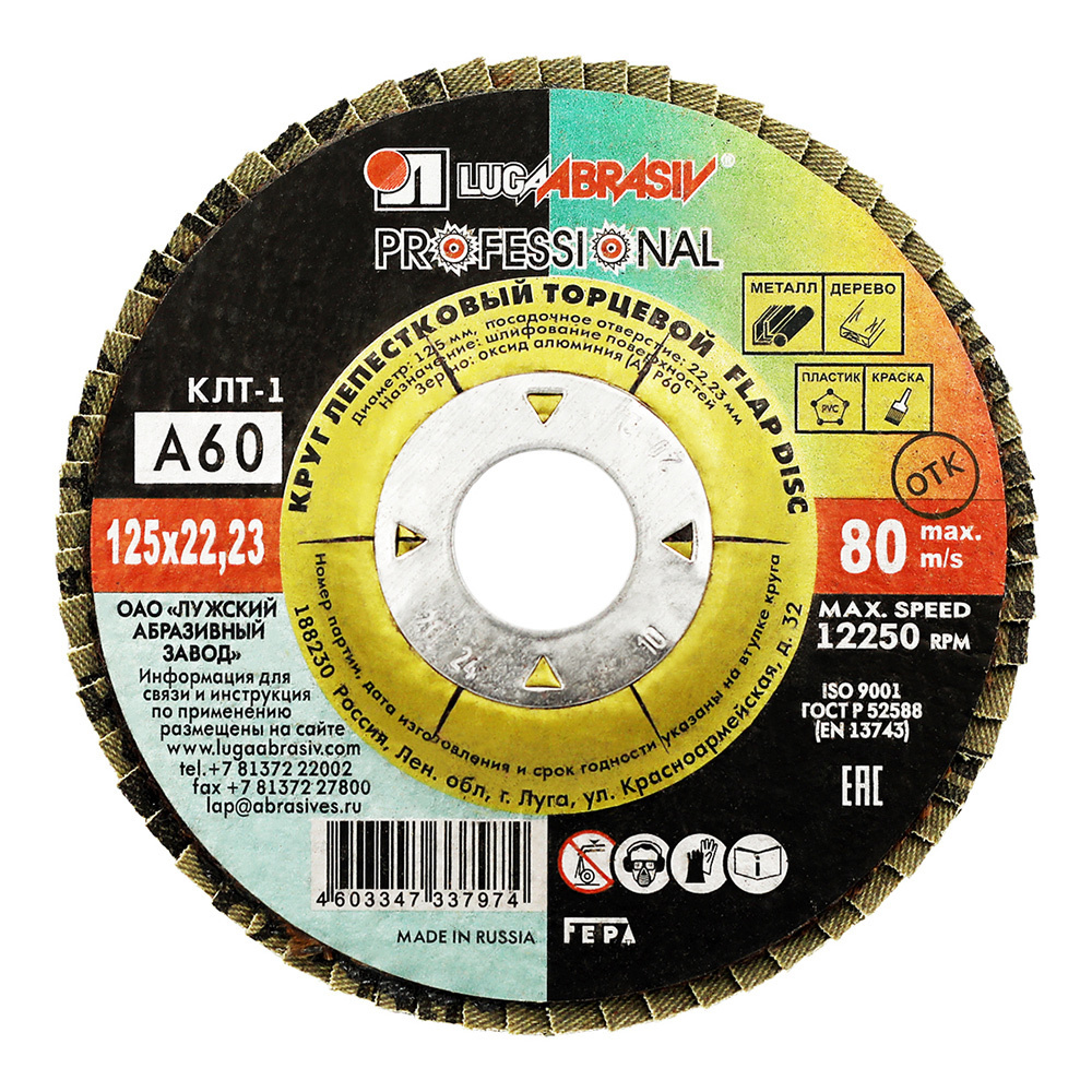 ���������� ���� ����������� �������� �� �������/��������� ���� Professional 125�22,2 �� P60 �������  