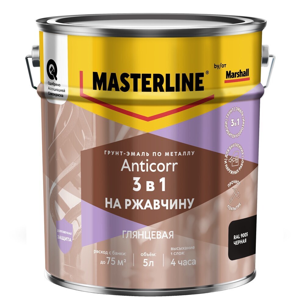 ���������� �����-����� �� �������� 3�1 Masterline Anticorr ������ RAL 9005 ��������� 5 �  