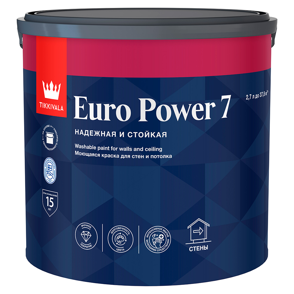 ���������� ������ �������� Tikkurila/Tikkivala Euro Power 7 ���� � ����� 2,7 �  