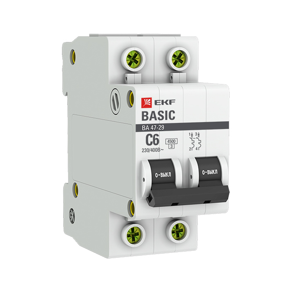 ���������� �������������� ����������� ��������� EKF Basic �� 47-29 2P 6� ��� C 4,5 �� 230 � (mcb4729-2-06C)  
