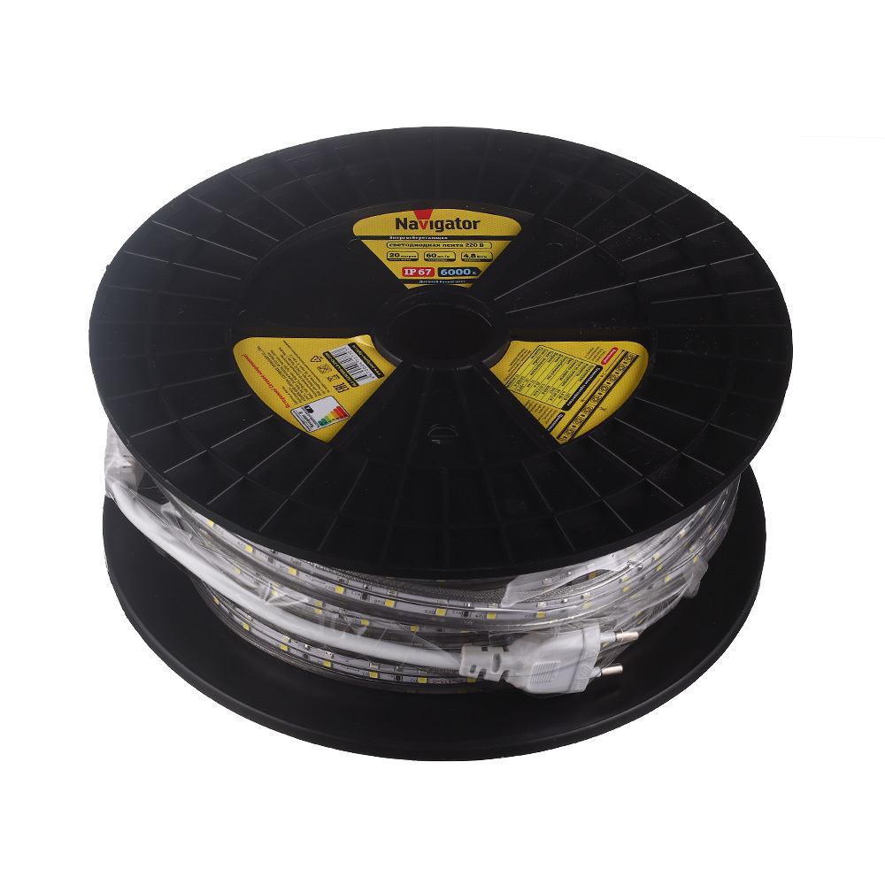 ���������� ����� ������������ SMD 3528 6000� 220 � 4,8 ��/� 20 � IP67 Navigator (14511)  