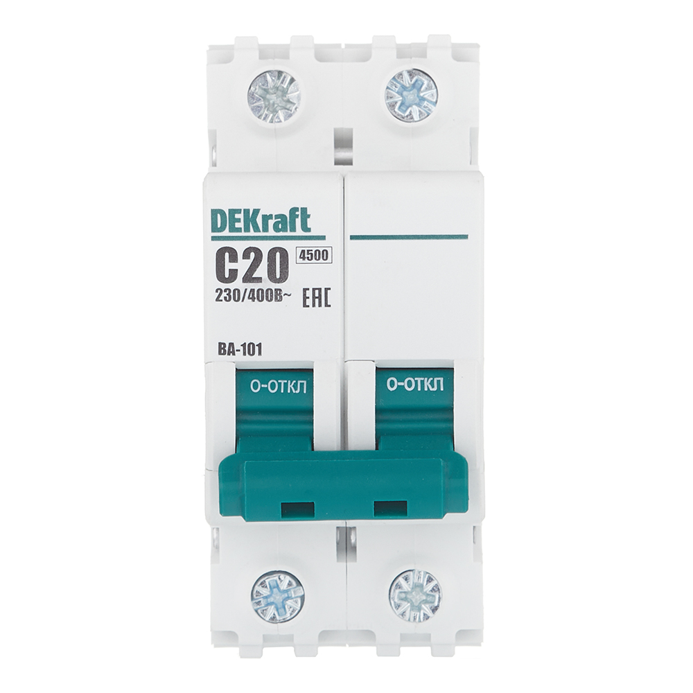 ���������� �������������� ����������� ��������� Dekraft BA-101 2P 20� ��� C 4,5 �� 230/400 � (11067DEK)  